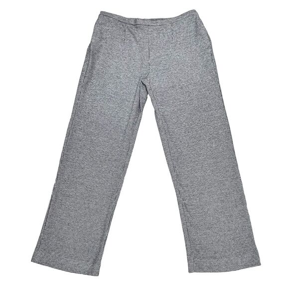 Alfred Dunner Pants Women's 16 Black White Houndstooth Pockets Stretch Pull On - Picture 2 of 9